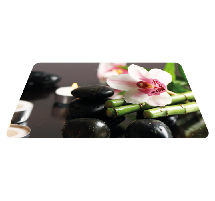 Tapis vinyle nature orchidée sérénité - TenStickers