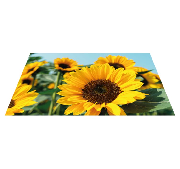 Tapis vinyle plantes motif de tournesol lumineux - TenStickers
