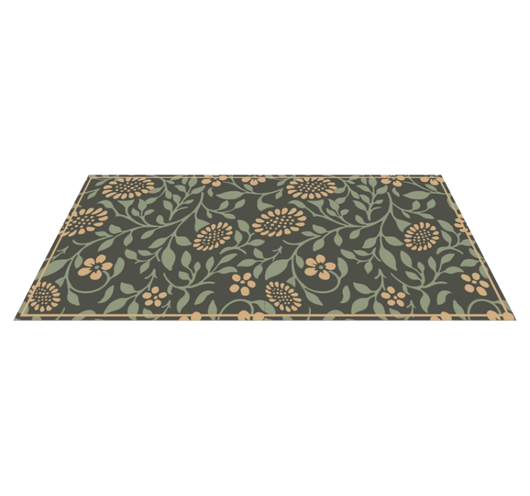 Tapis vinyle plantes motif vert tournesol - TenStickers