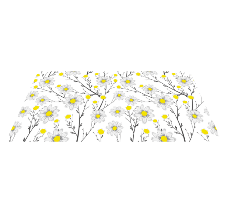Tapis vinyle plantes motif floral jaune - TenStickers