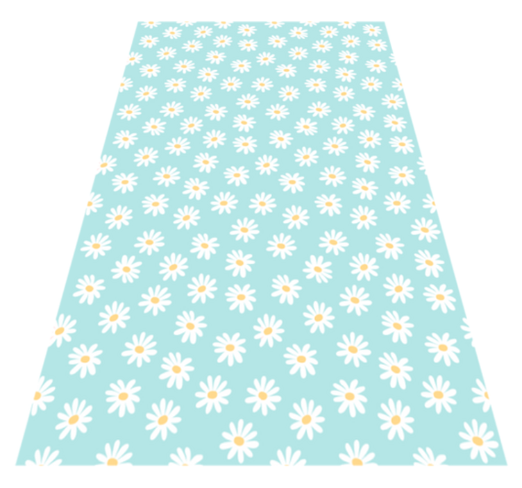 Tapis vinyle plantes motif marguerite bleu - TenStickers