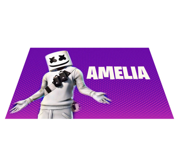 Tapis vinyle ado figurine dj avec nom - TenStickers