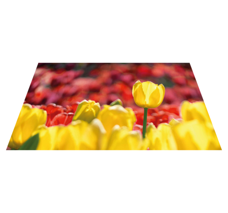 Tapis vinyle plantes fleurs de tulipes jaunes - TenStickers