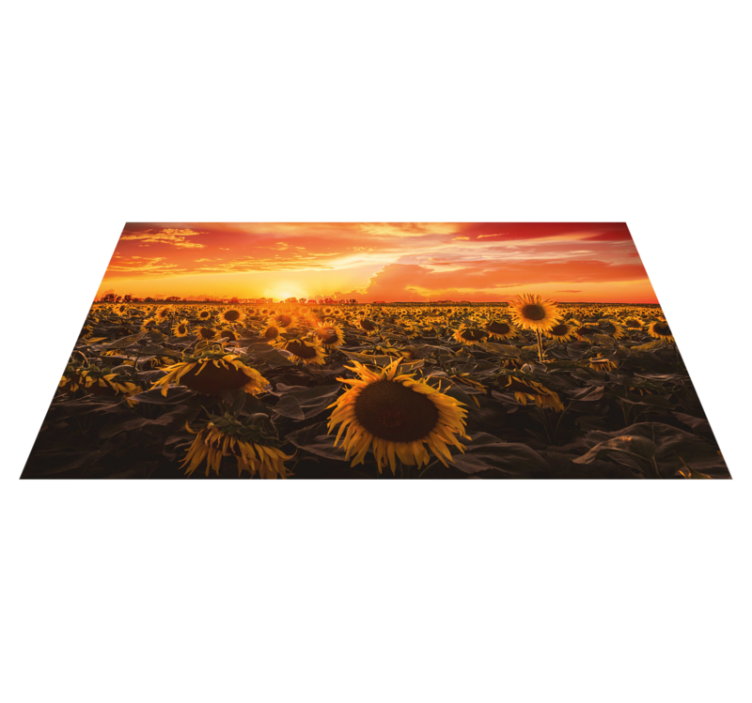 Tapis vinyle plantes scène de coucher de soleil - TenStickers