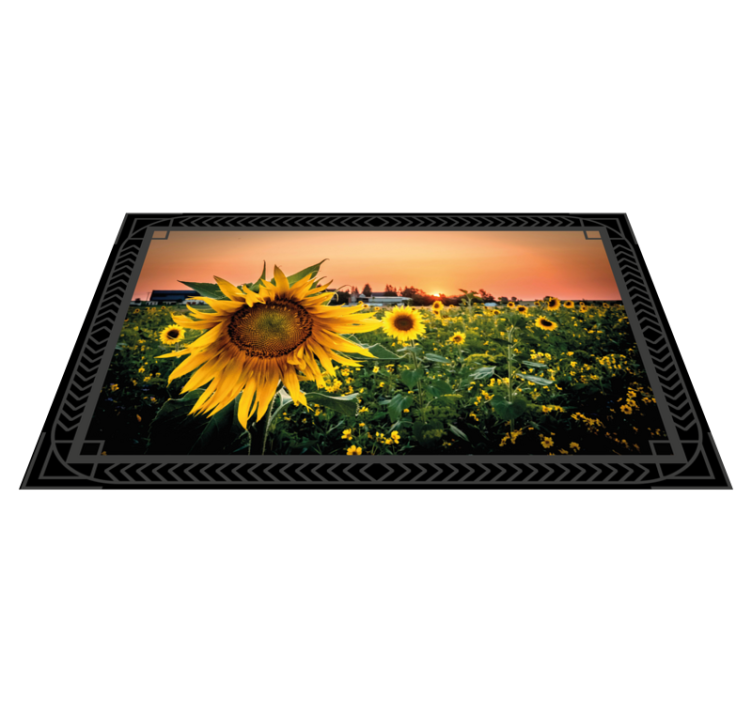 Tapis vinyle plantes coucher de soleil tournesol - TenStickers
