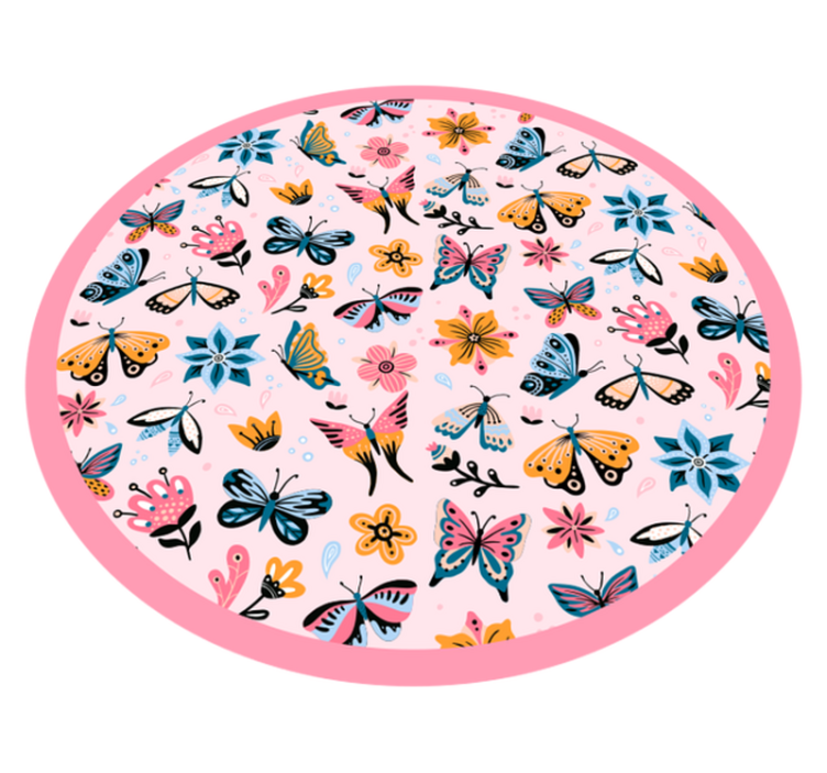 Tapis vinyle pour enfants emblème de papillon vibrant - TenStickers