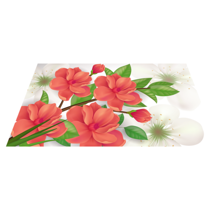 Tapis vinyle plantes arrangement fleuri coloré - TenStickers