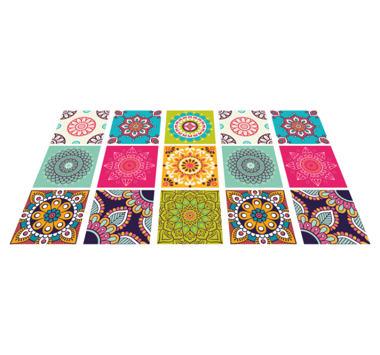 Tapis vinyle salle de bain carreaux marocains - TenStickers