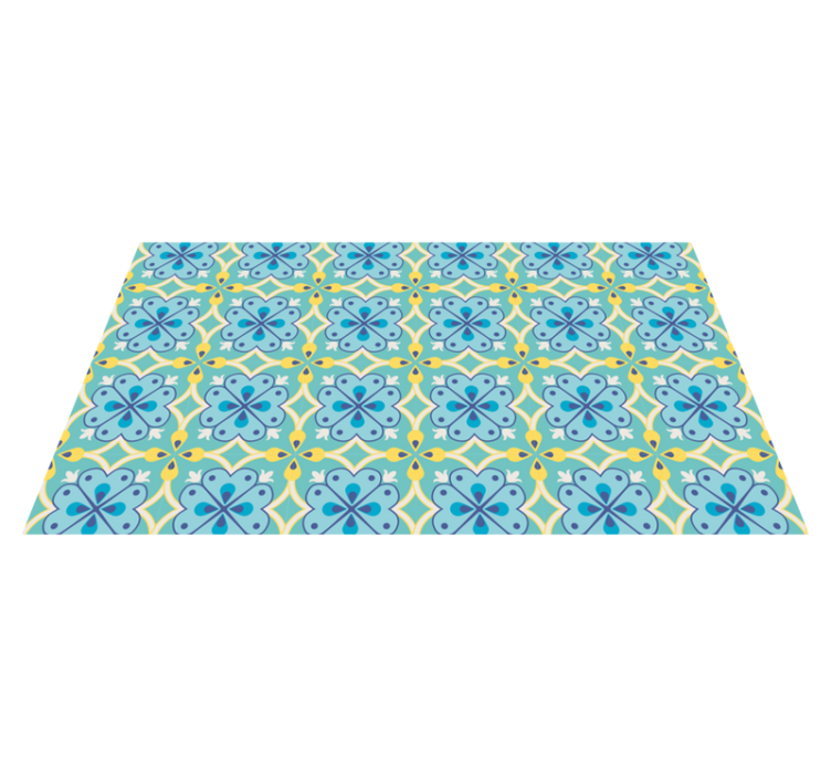 Tapis vinyle carreaux de ciment éléments florissants - TenStickers