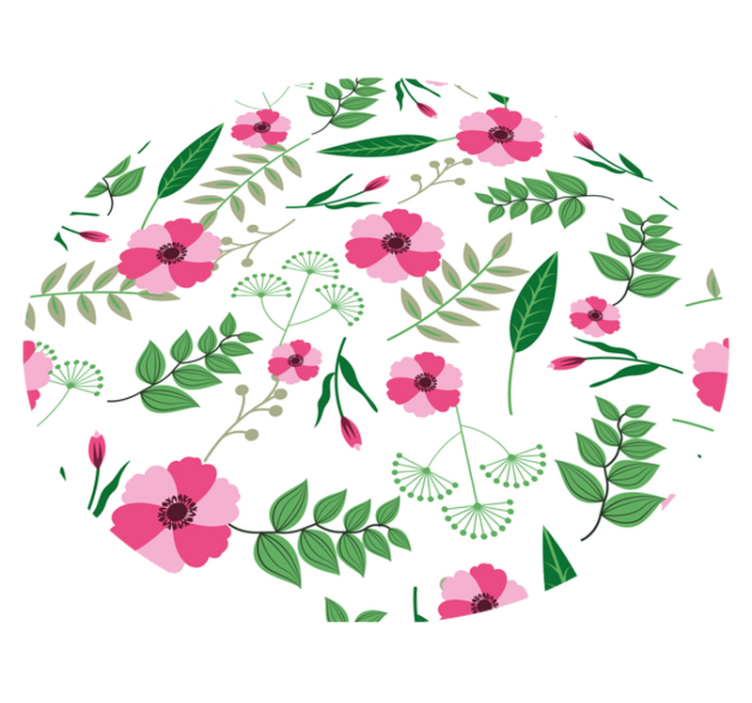 Tapis vinyle plantes charmant motif floral - TenStickers