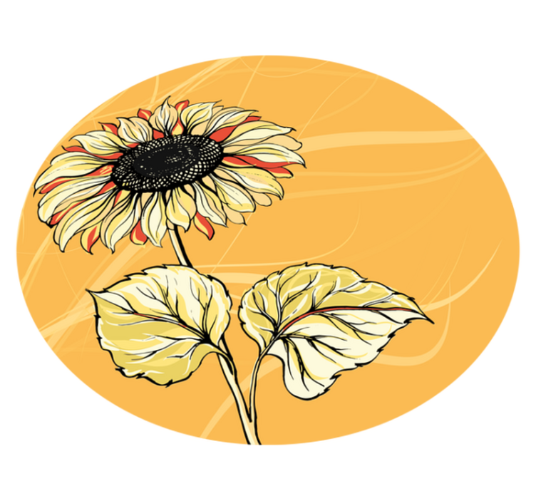 Tapis vinyle plantes fleur de tournesol brillante - TenStickers