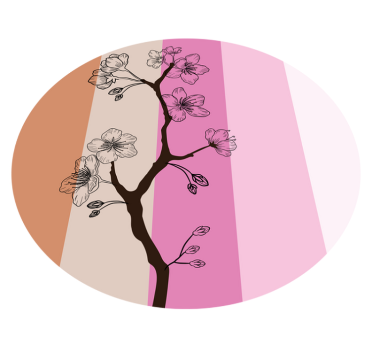 Tapis vinyle plantes l'élégance des fleurs de cerisier - TenStickers