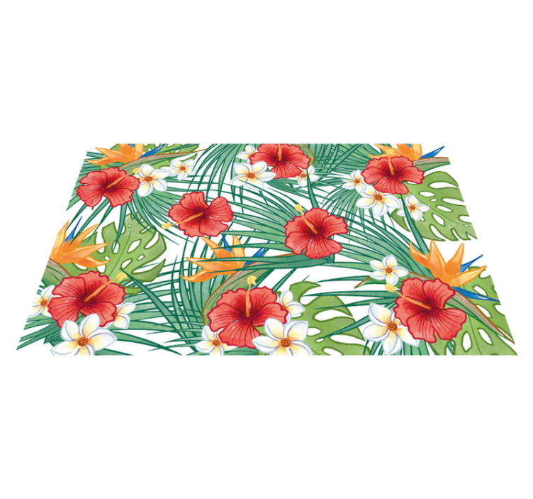 Tapis vinyle plantes thème floral tropical - TenStickers