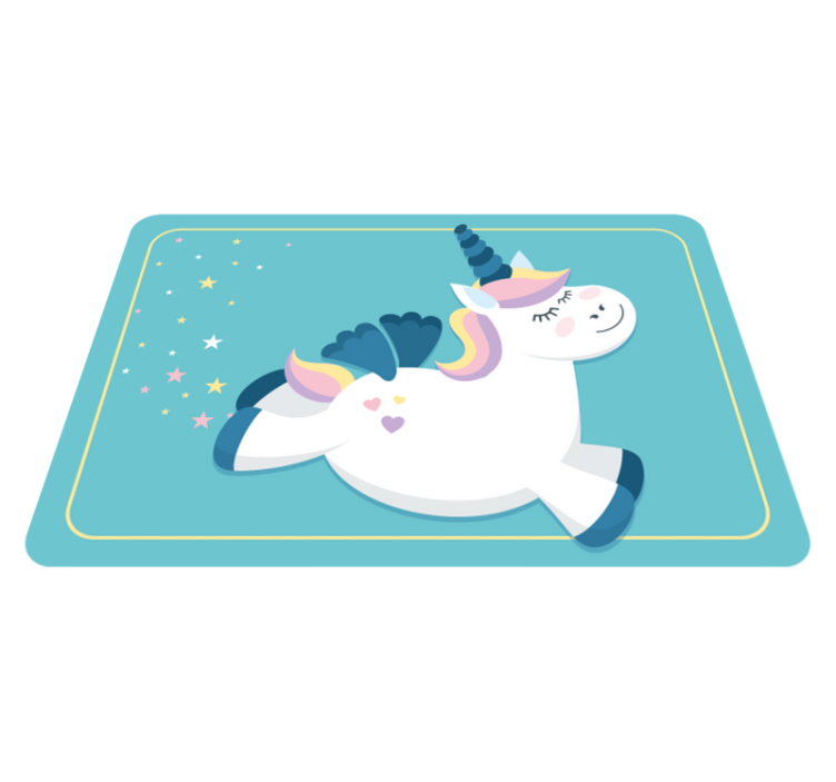 Tapis vinyle pour enfants jolie licorne au galop - TenStickers
