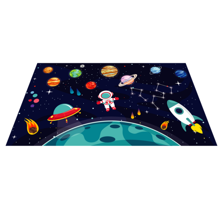 Tapis vinyle étoile décor d'expédition cosmique - TenStickers