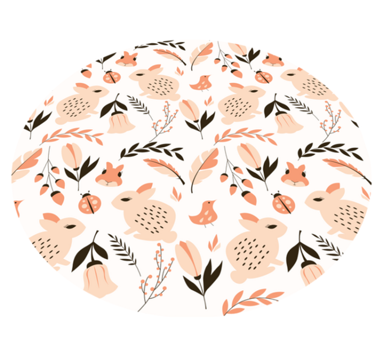 Tapis vinyle pour enfants doux lapin floral - TenStickers