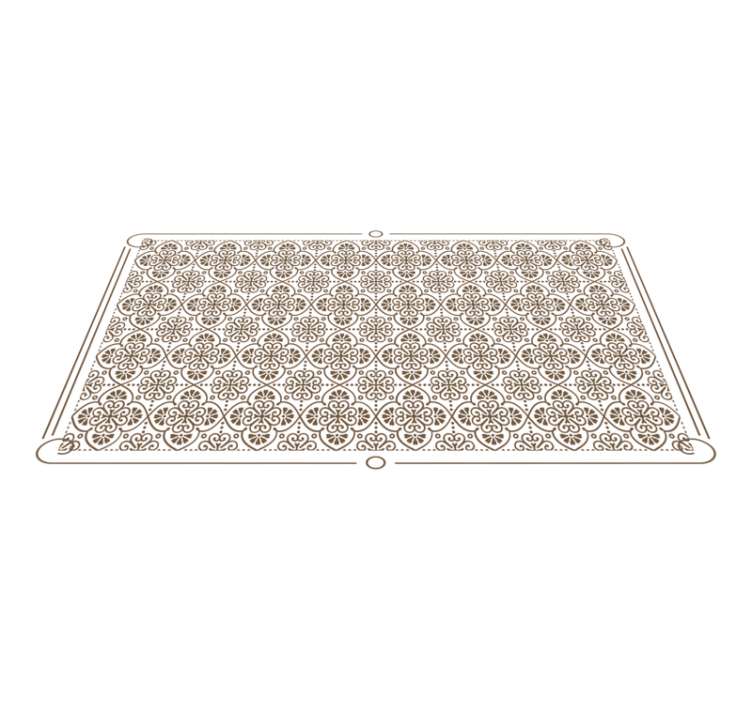 Tapis vinyle carreaux de ciment éléments floraux complexes - TenStickers