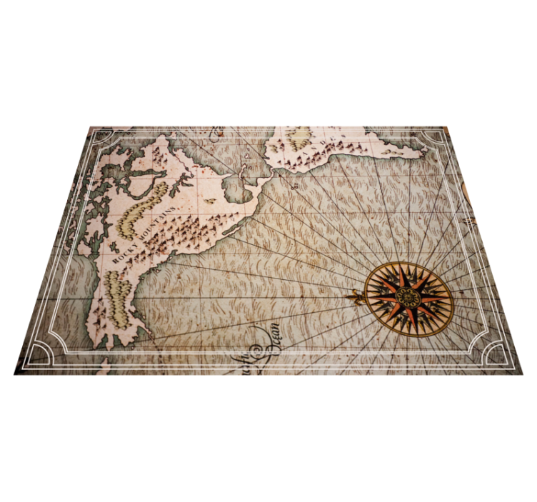 Tapis vinyle carte du monde carte nautique rétro - TenStickers
