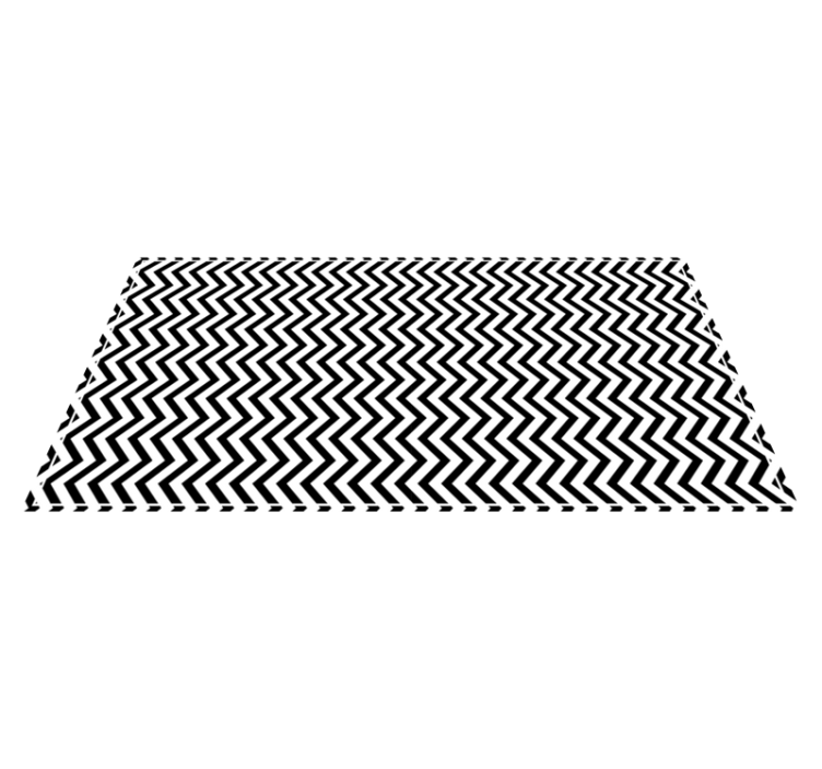 Tapis vinyle géométrique chevron noir et blanc - TenStickers