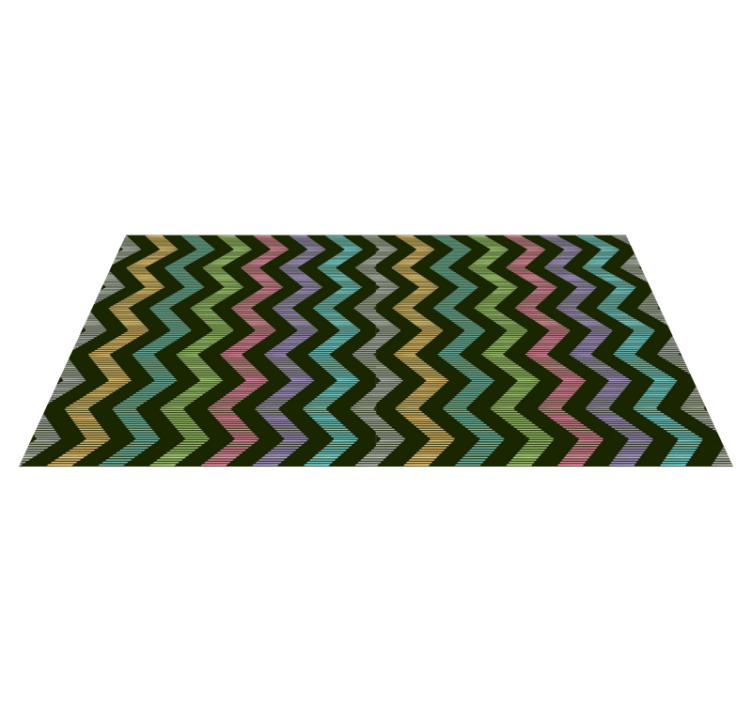 Tapis vinyle rayures motif en zigzag coloré - TenStickers