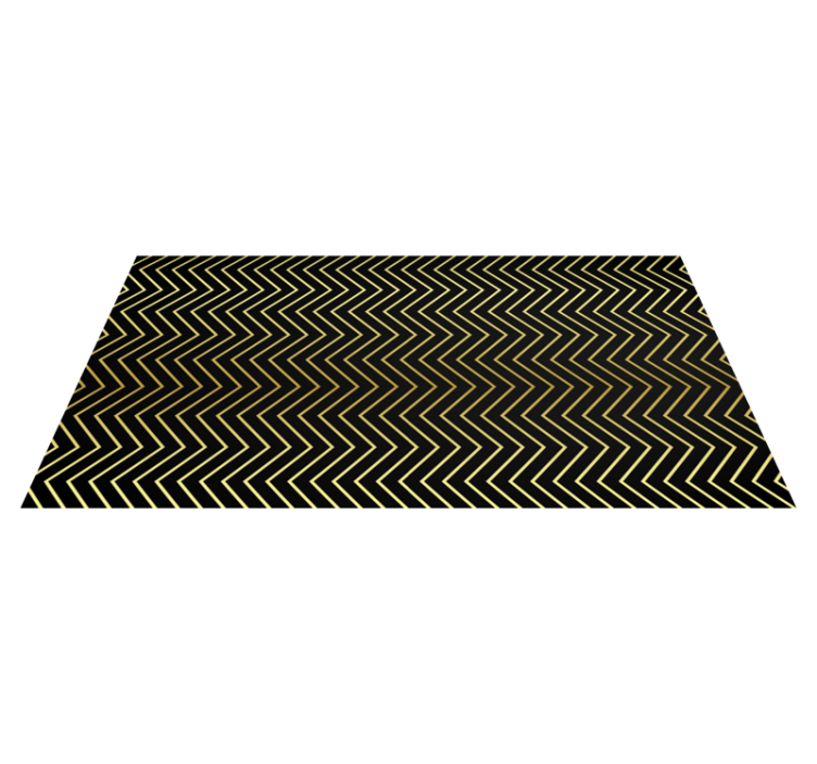 Tapis vinyle géométrique motif chevron doré - TenStickers