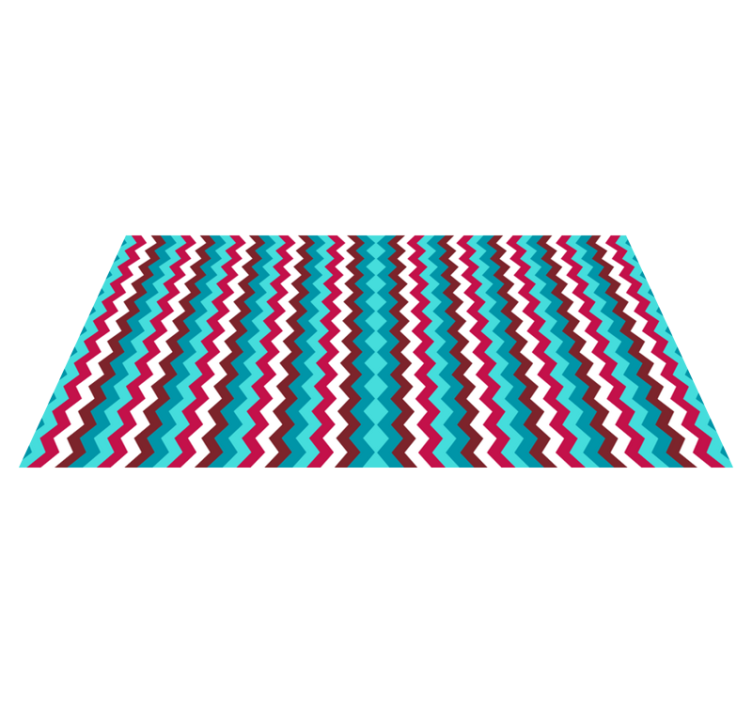 Tapis vinyle géométrique motif de vagues en zigzag - TenStickers