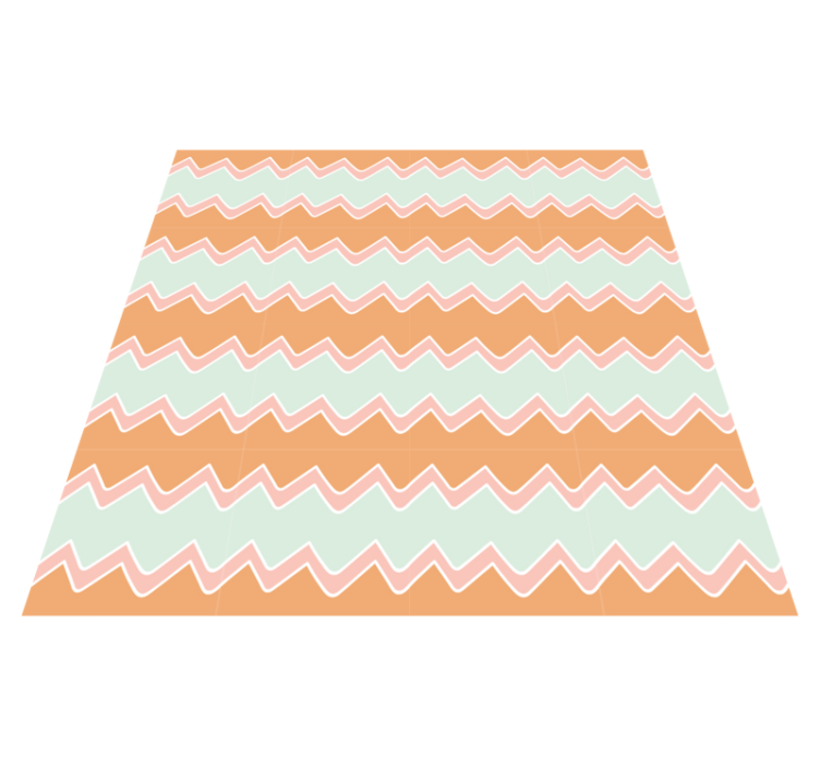Tapis vinyle géométrique motif zigzag beige et bleu - TenStickers