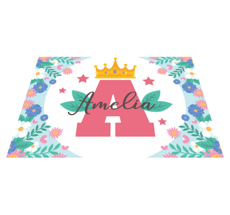 Tapis vinyle autres tapis initiale couronnée et nom - TenStickers