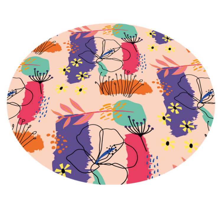 Tapis vinyle plantes motifs floraux lumineux - TenStickers