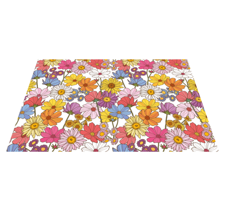 Tapis vinyle plantes présentation florale vibrante - TenStickers