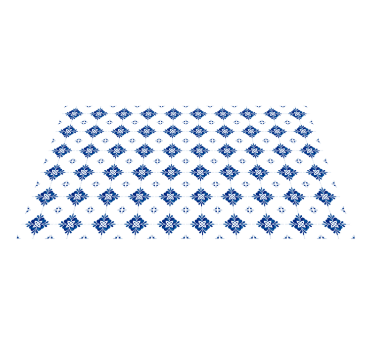 Tapis vinyle cuisine carreaux de ciment vintage bleu - TenStickers