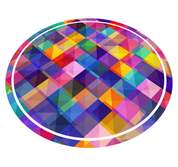 Tapis vinyle géométrique motif patchwork coloré - TenStickers