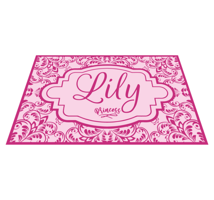 Tapis vinyle personnalisé motif floral de princesse - TenStickers