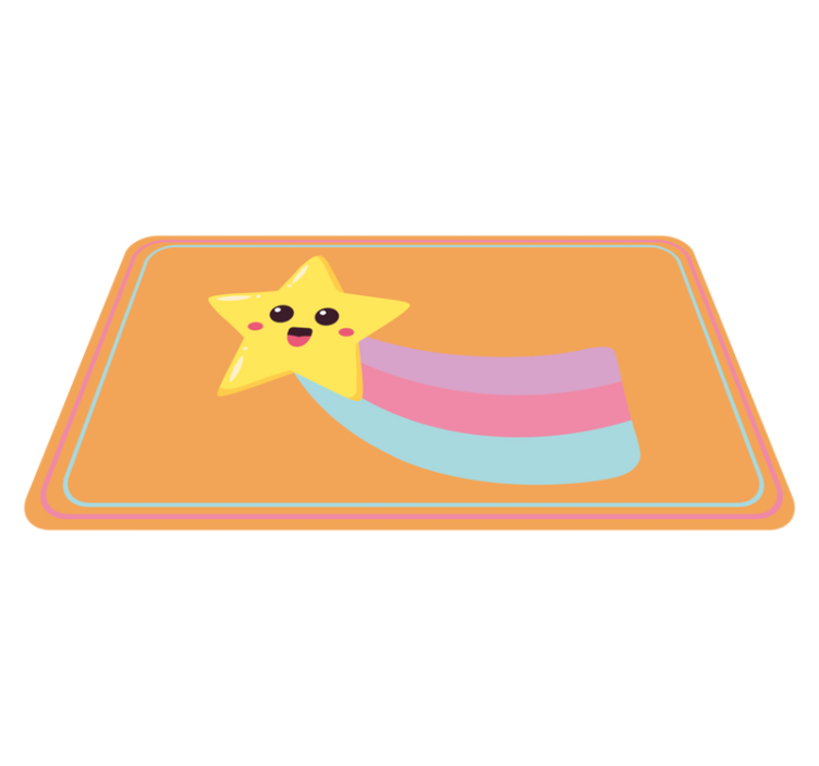 Tapis vinyle pour enfants étoile souriante arc-en-ciel - TenStickers