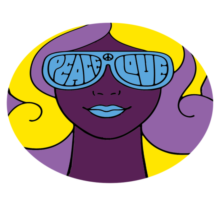 Tapis vinyle ado icône de paix et d'amour - TenStickers