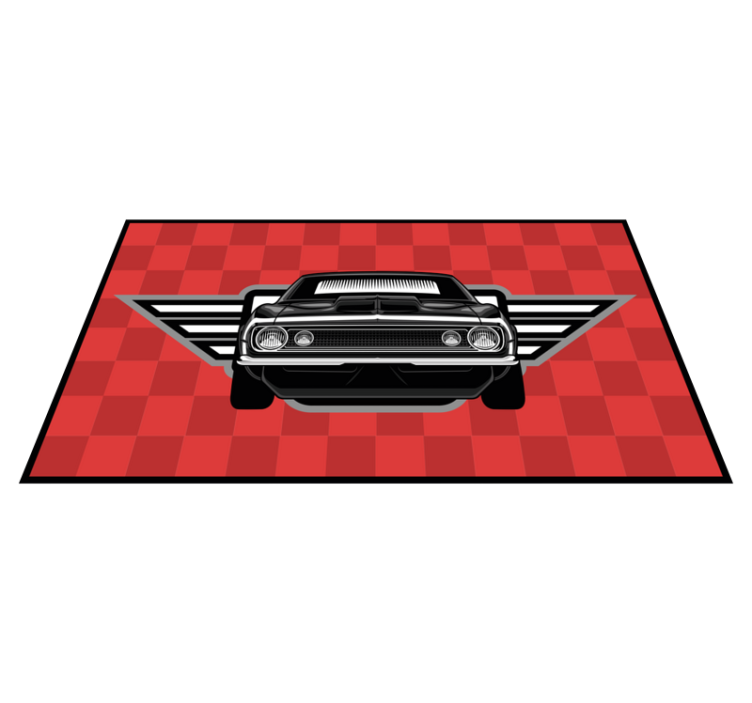 Tapis vinyle autres tapis muscle car à damier - TenStickers