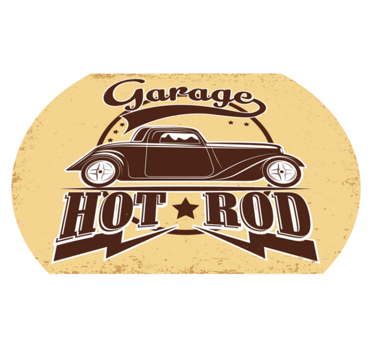 Tapis vinyle vintage hot rod de garage - TenStickers