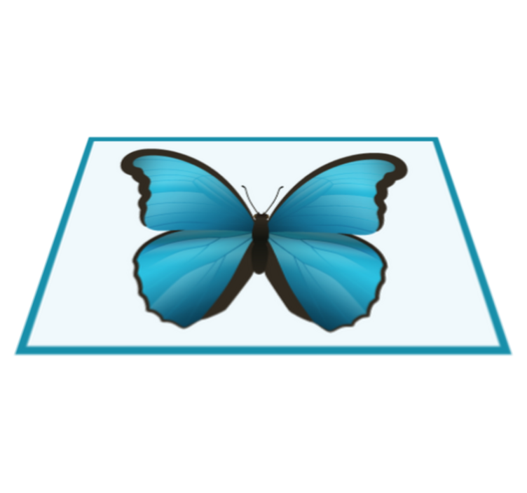 Tapis vinyle animal papillon bleu - TenStickers