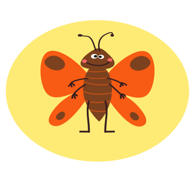 Tapis vinyle pour enfants personnage de papillon joyeux - TenStickers