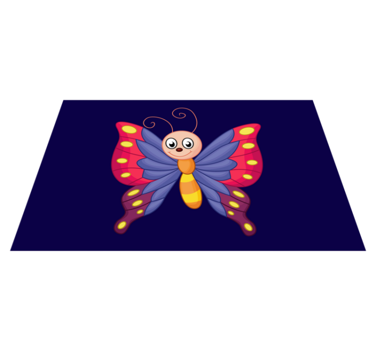 Tapis vinyle pour enfants joyeux papillon qui vole - TenStickers