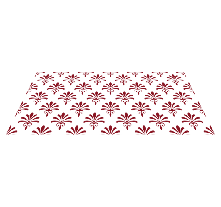 Tapis vinyle design moderne motif floral rouge - TenStickers