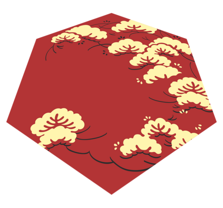 Tapis vinyle plantes motif floral nuageux - TenStickers