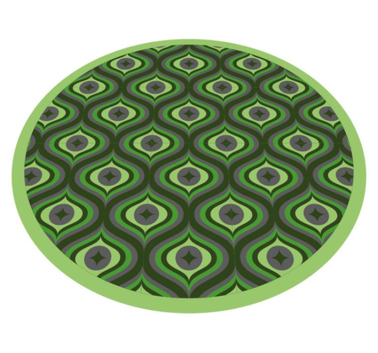 Tapis vinyle rond vagues vertes complexes - TenStickers