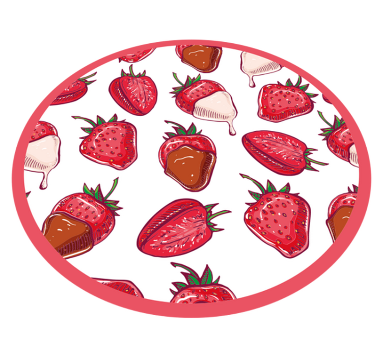 Tapis vinyle rond délice sucré à la fraise - TenStickers
