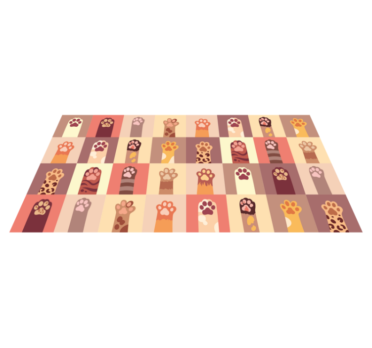 Tapis vinyle motif animal empreintes de pattes vibrantes - TenStickers