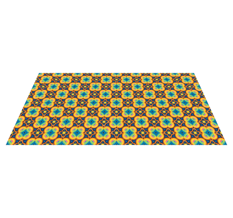 Tapis vinyle salon illustration florale animée - TenStickers