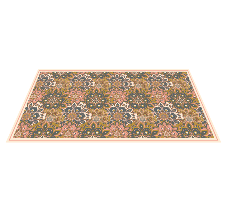 Tapis vinyle mandala sophistication de l'emblème botanique - TenStickers