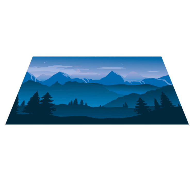Tapis vinyle nature scène de vue sur la montagne - TenStickers