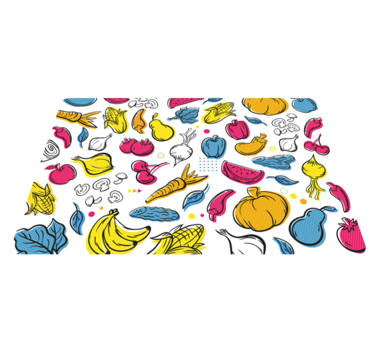 Tapis vinyle cuisine illustration de fruits vibrants - TenStickers