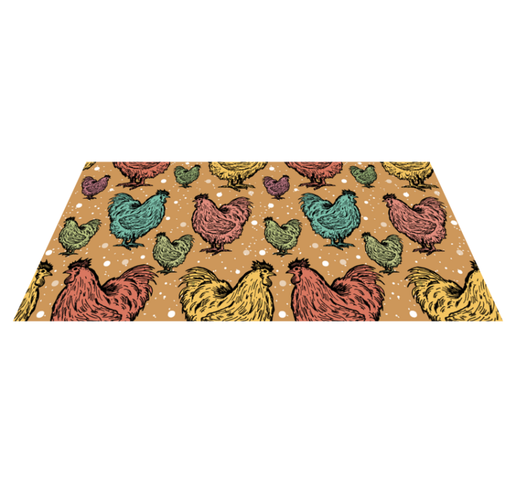 Tapis vinyle animal motifs de coq charmants - TenStickers